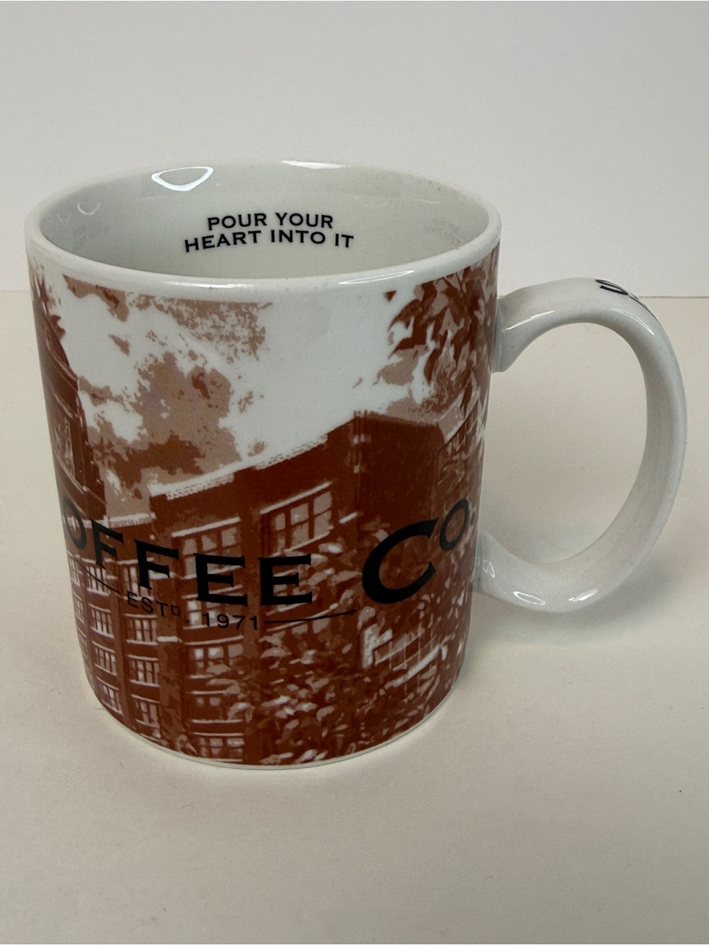 Starbucks Brown and White Photo Wrap Ceramic Mug